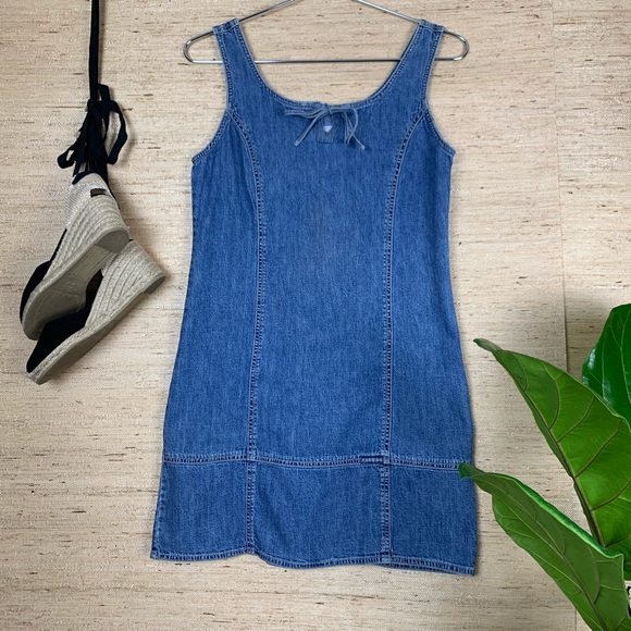 🍁 Vintage Calvin Klein Jeans Denim Mini Dress - Picture 3 of 8